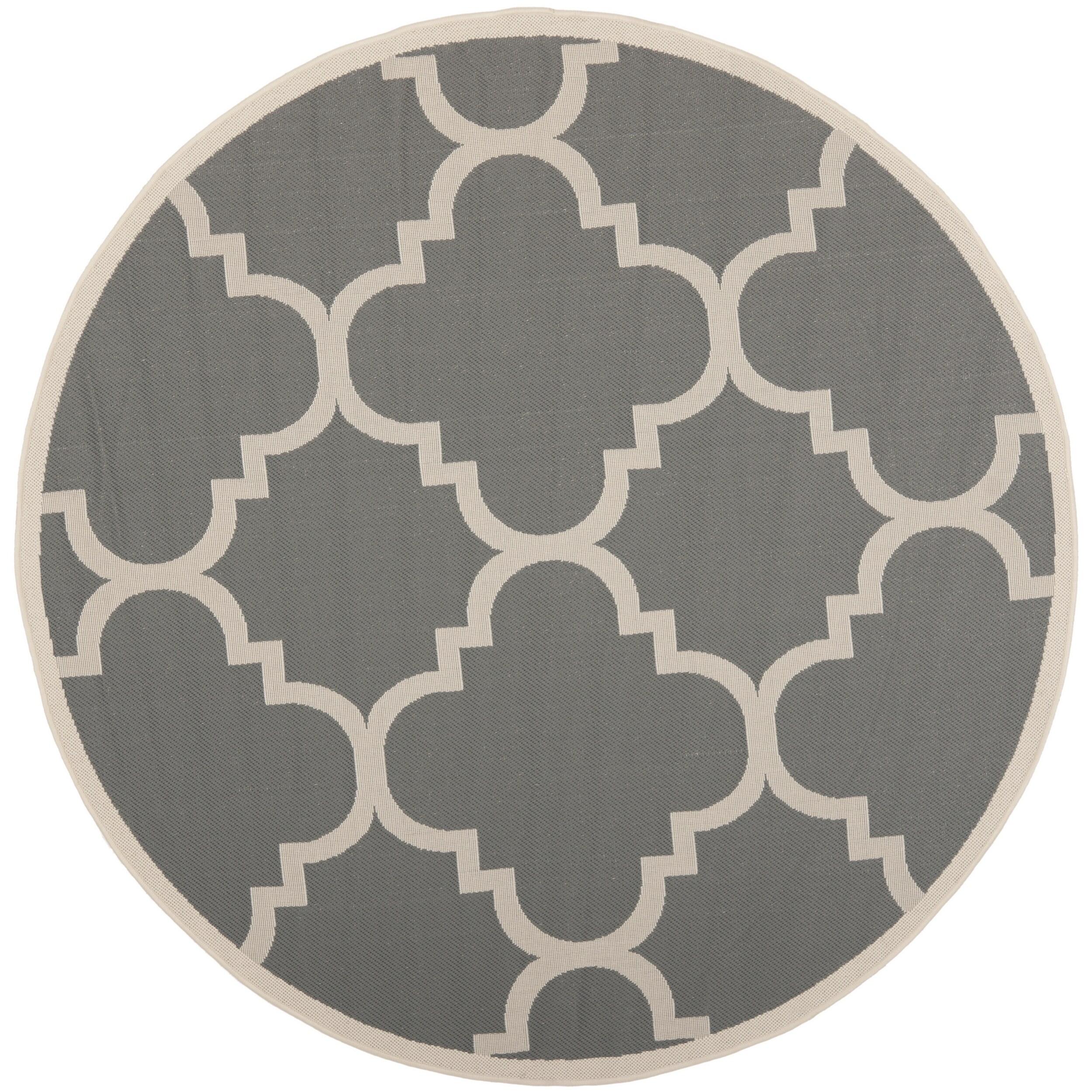 Safavieh Indoor/outdoor Courtyard Gray/beige Contemporary Rug (710 Round)