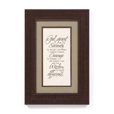 James Lawrence 'Serenity Prayer' Inspirational Framed Wall Art - Brown
