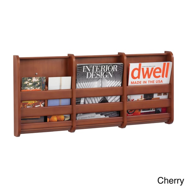 Safco 3 Pocket Bamboo Magazine Wall Rack Safco Book & Display Cases