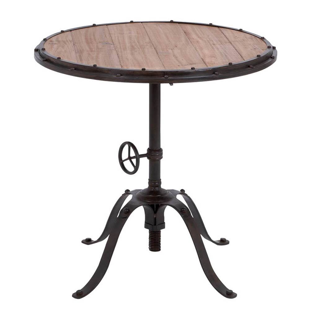 Casa Cortes Handcrafted Industrial Round Accent Table