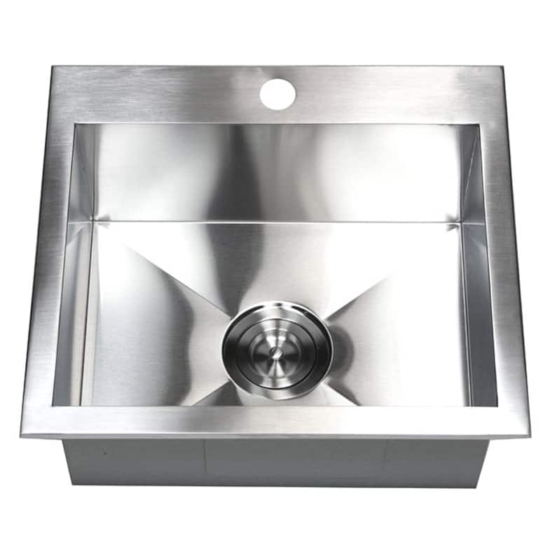 19-Inch 16 Gauge Stainless Steel Topmount Drop-In Kitchen Island Bar Sink