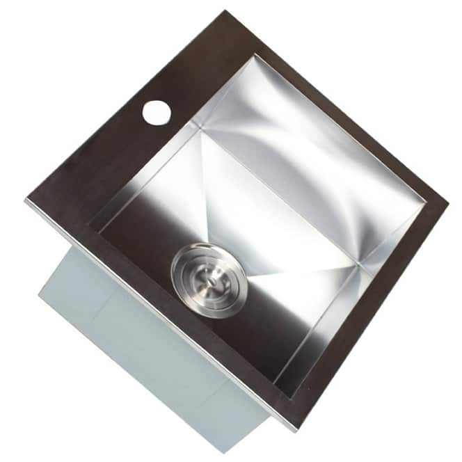 19-Inch 16 Gauge Stainless Steel Topmount Drop-In Kitchen Island Bar Sink