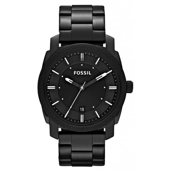 Fossil Men's 'Machine' Black Stainless Steel Watch Overstock 8089662