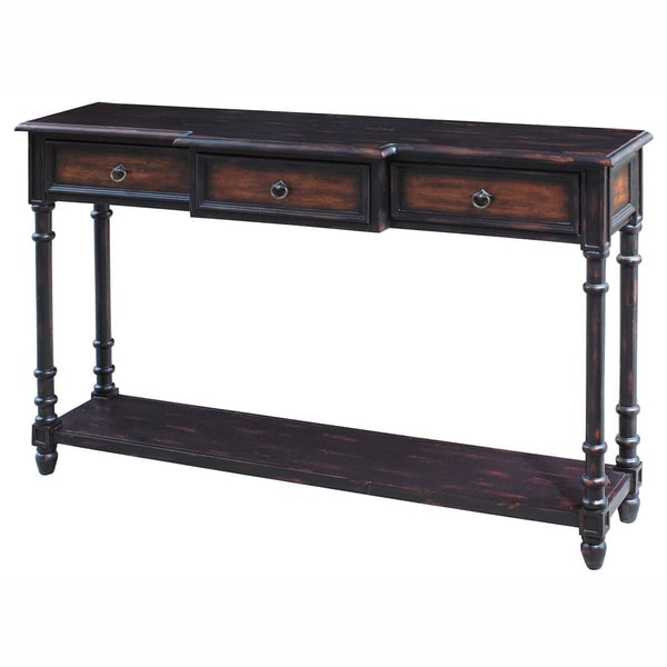 Hand painted Distressed Black Brown Finish Accent Console Table f80475da 34b4 44fa b7cd 50c573920fa9_600