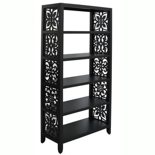 Shop Painted Distressed Black Finish Bookcase - Overstock ...