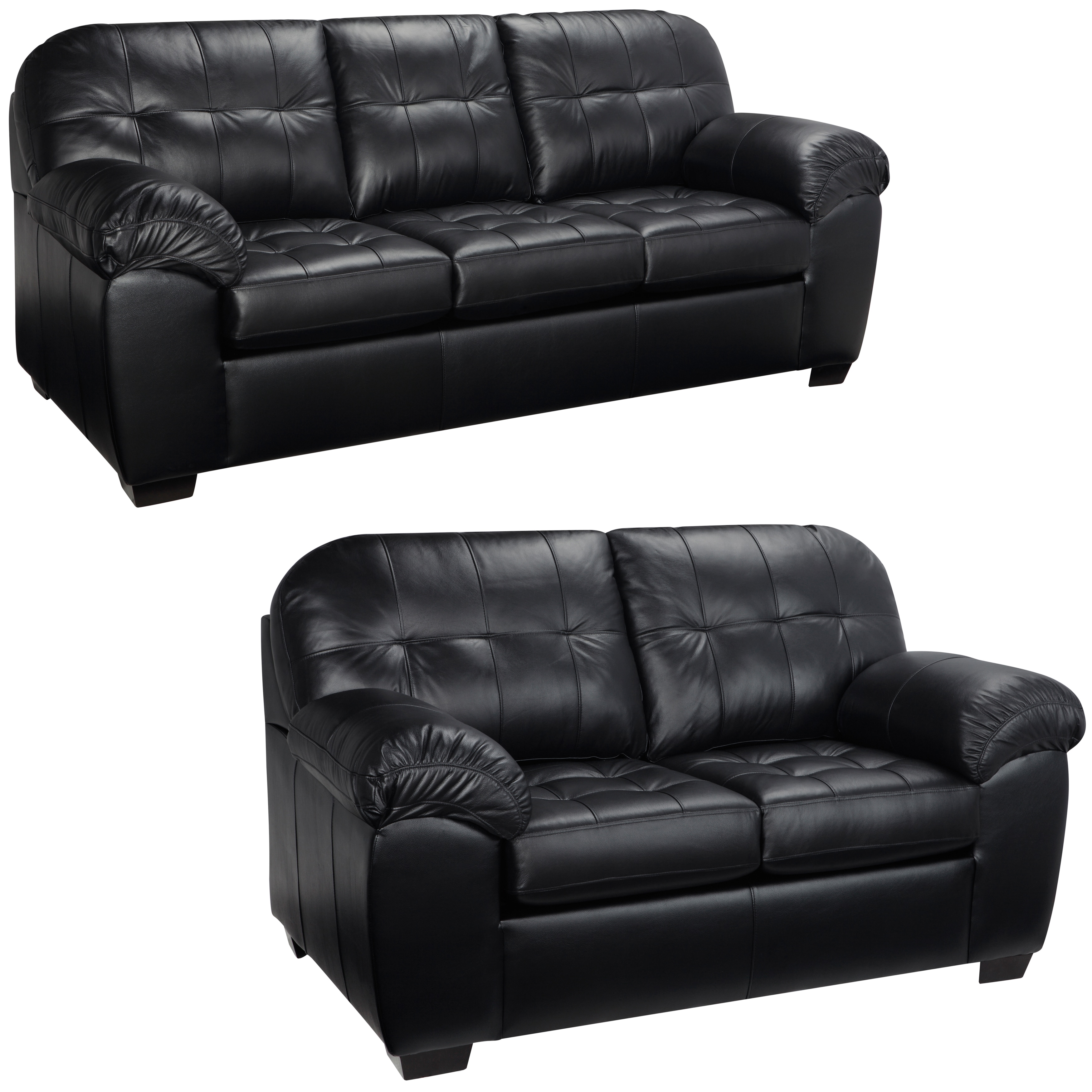Emma Black Italian Leather Sofa And Loveseat 38 X 885 X 375 On