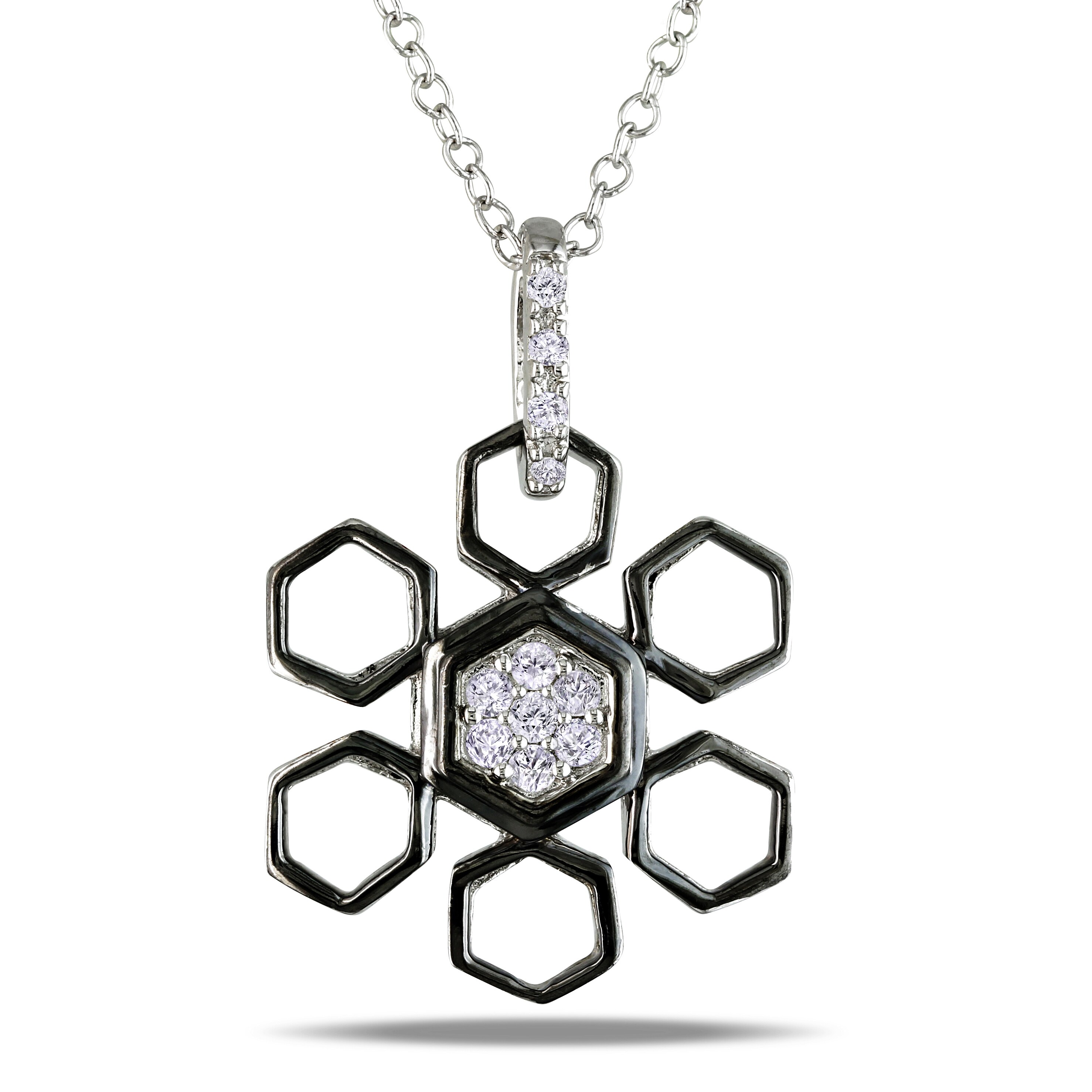 Miadora Sterling Silver 1/10ct TDW Diamond Necklace