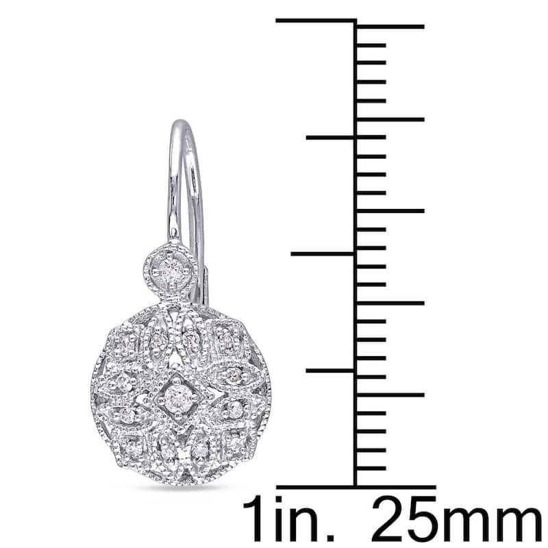Miadora 14k White Gold 1/6ct TDW Diamond Earrings - 19.7 mm x 9.6 mm x 14 mm - 19.7 mm x 9.6 mm x 14 mm