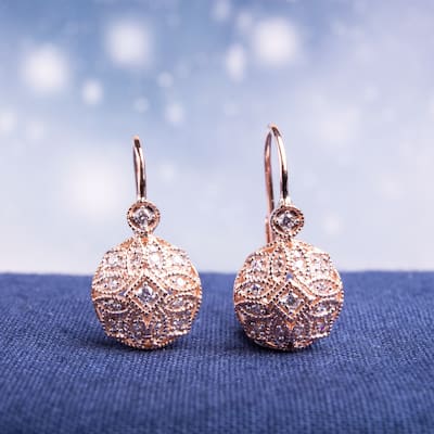 Miadora 14k Rose Gold 1/6ct TDW Diamond Earrings