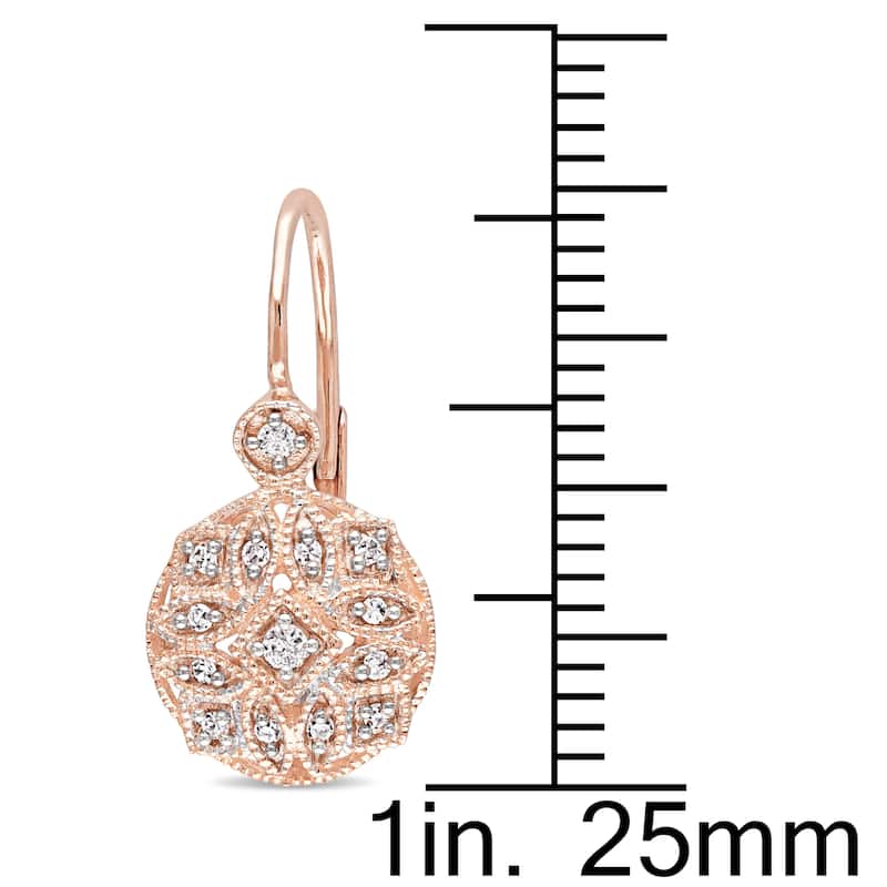Miadora 14k Rose Gold 1/6ct TDW Diamond Earrings