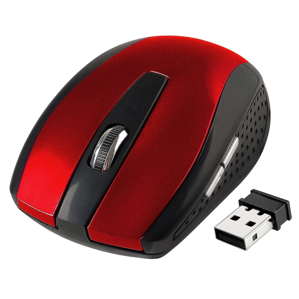 Insten Wireless Mouse 2.4G Cordless Optical Adjustable DPI for Laptop Computer, Red