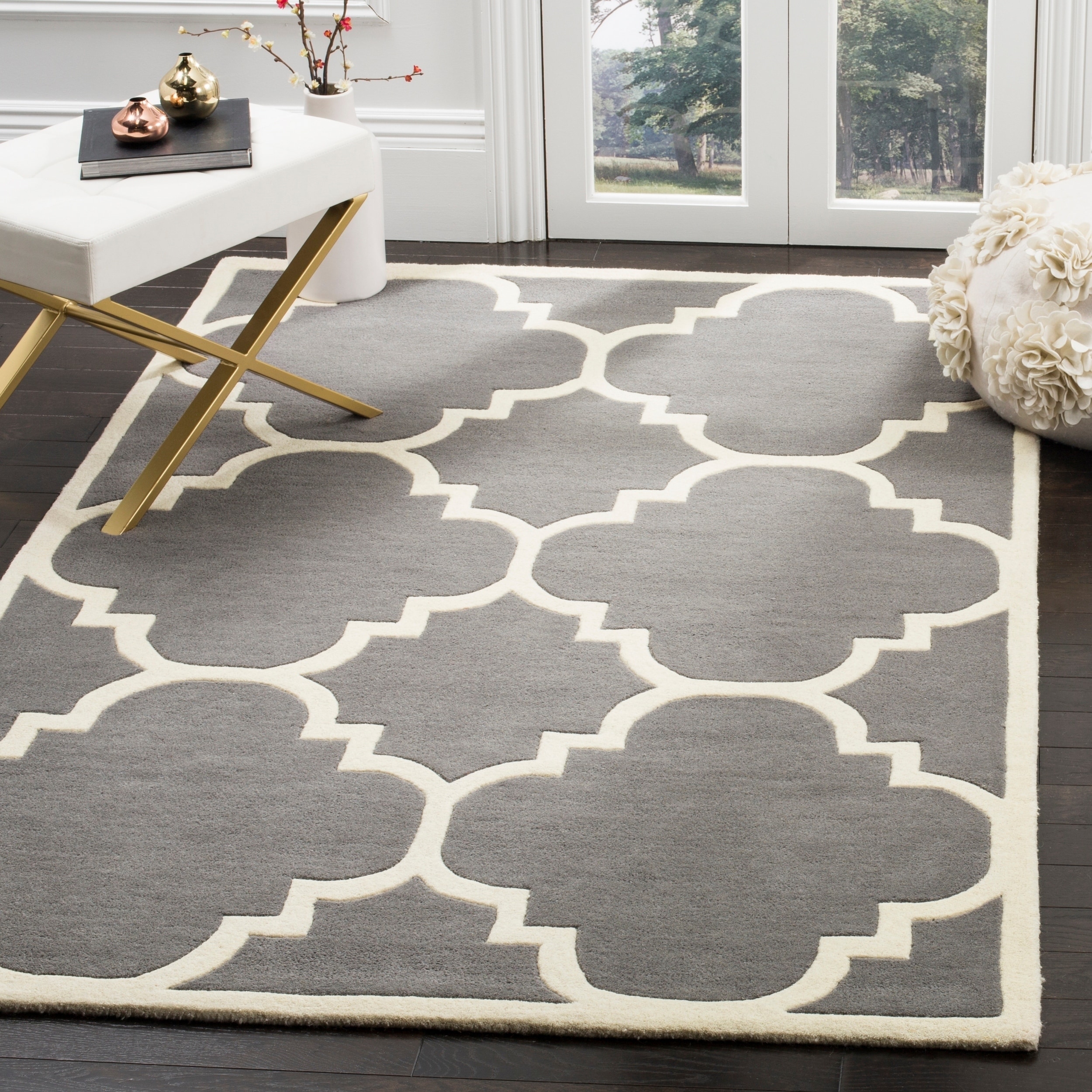 Handmade Moroccan Dark Grey Wool Area Rug (89 X 12)