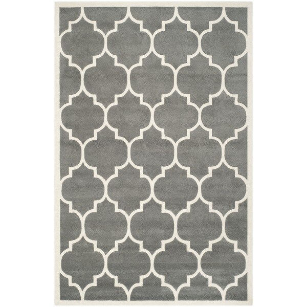 Safavieh Handmade Moroccan Chatham Dark Grey Wool Rug (8'9 x 12')