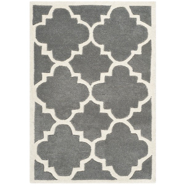 Safavieh Handmade Moroccan Chatham Dark Grey Wool Rug - 2' x 3'