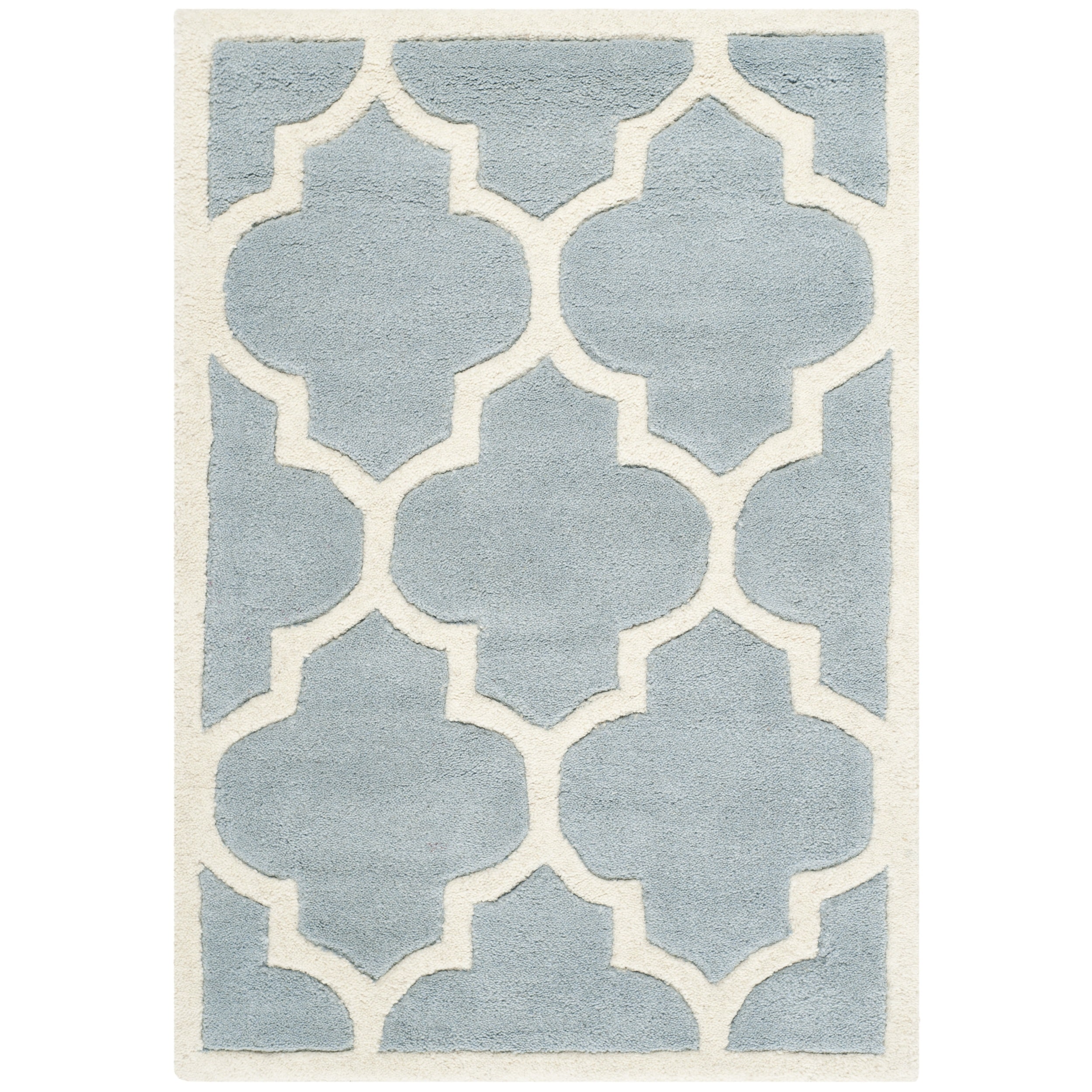 Handmade Moroccan Blue Indoor Wool Rug (2 X 3)