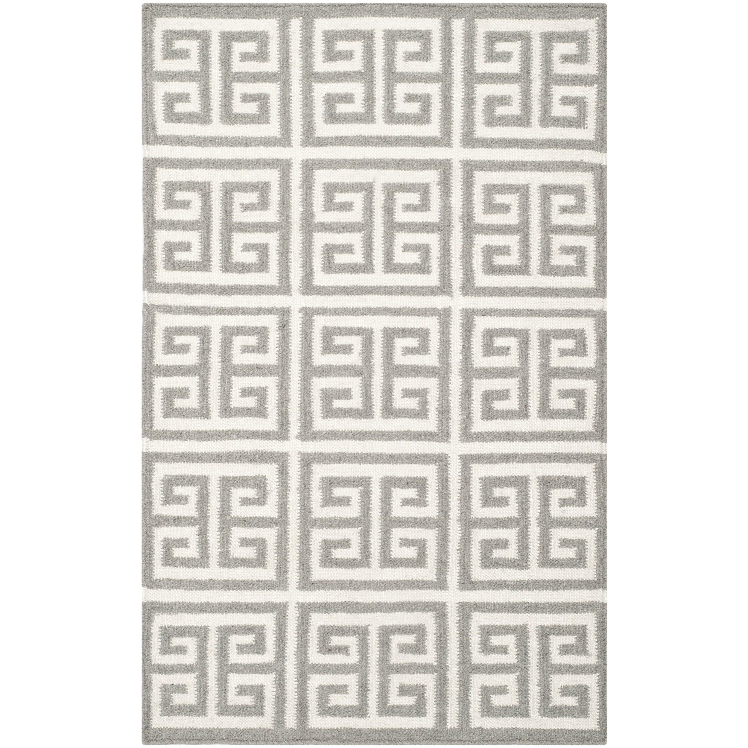 Safavieh Hand woven Moroccan Dhurrie Grey Wool Rug (26 X 4)