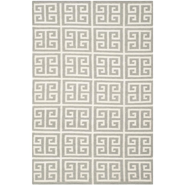 Safavieh Hand Woven Moroccan Reversible Dhurrie Grey Geometric Wool