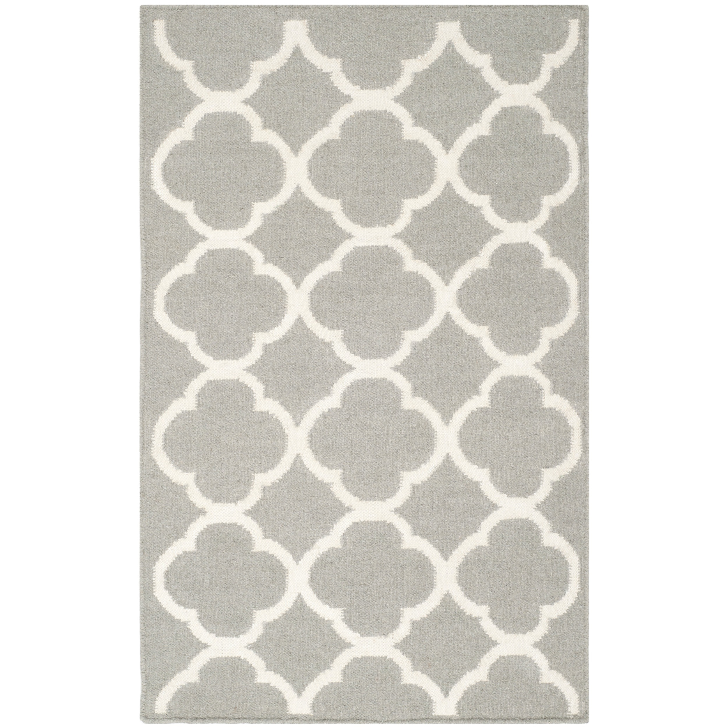 Safavieh Hand woven Moroccan Dhurrie Grey Wool Rug (26 X 4)