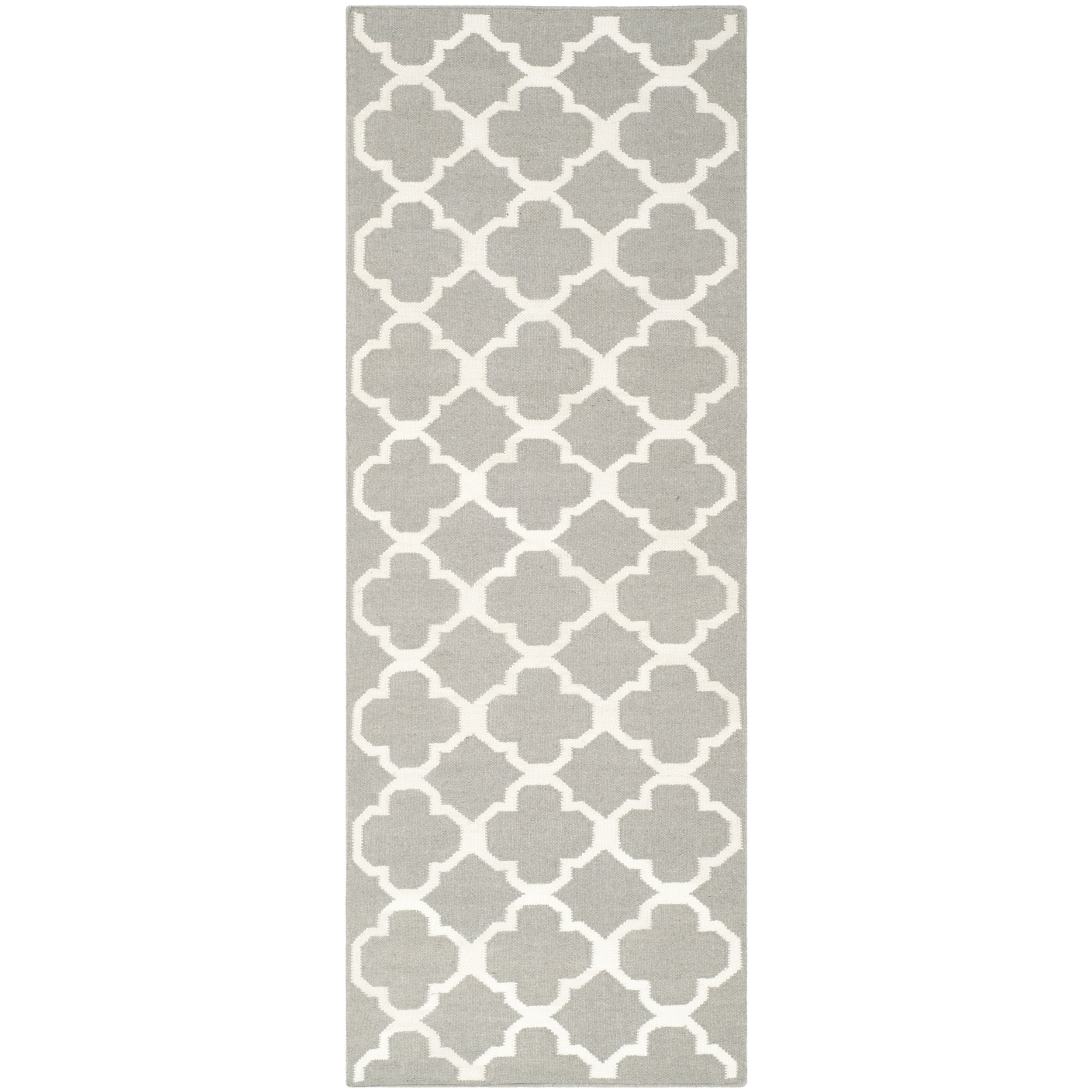 Safavieh Hand woven Moroccan Dhurrie Grey Wool Rug (26 X 7)