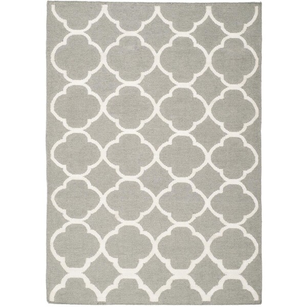 Safavieh Handwoven Moroccan Reversible Dhurrie Grey Diamond Wool Rug (5