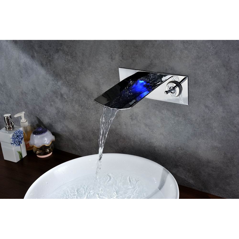 Sumerain Wallmount Led Thermal Waterfall Faucet