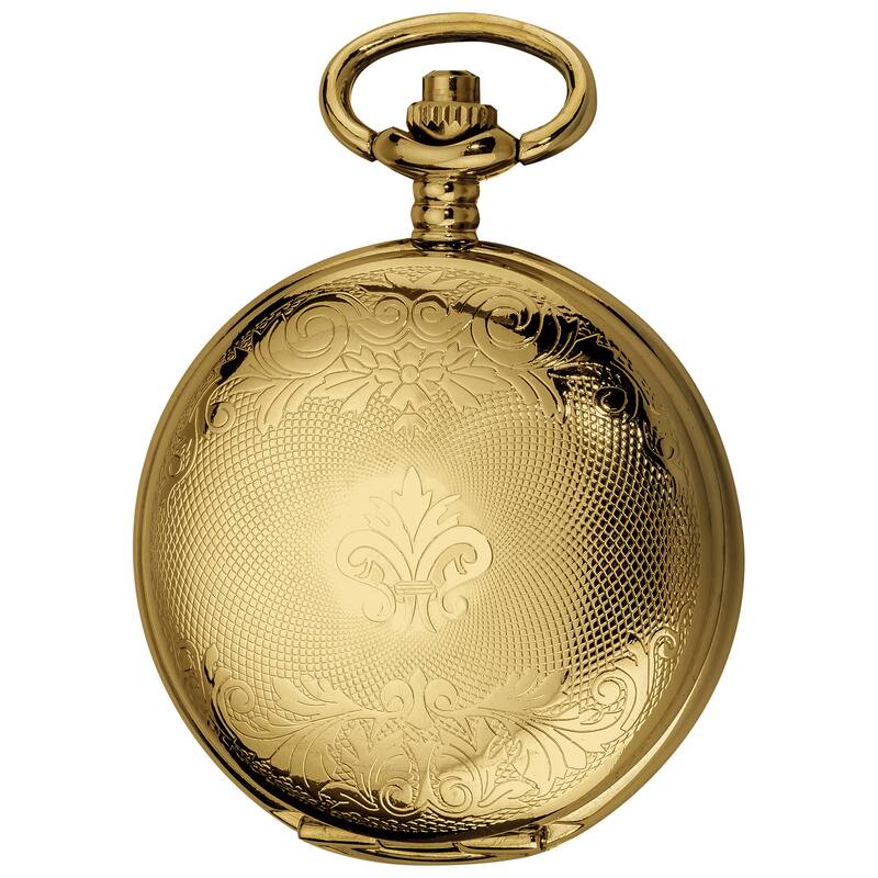 Akribos XXIV Men's Antique Mechanical Skeleton Chain Pocket Watch