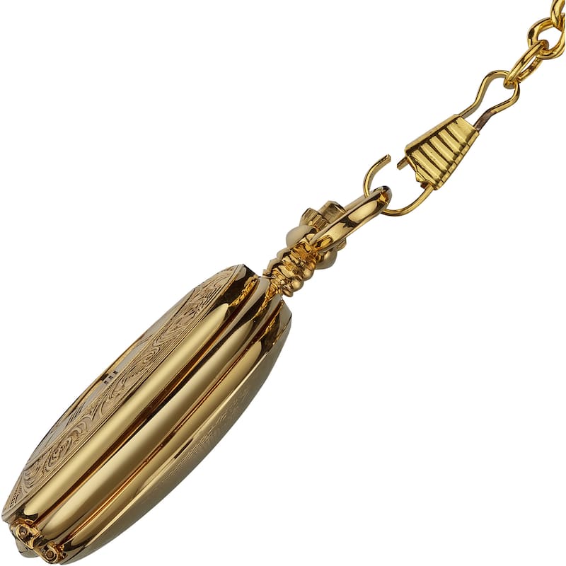 Akribos XXIV Men's Antique Mechanical Skeleton Chain Pocket Watch