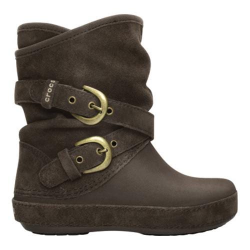 Girls' Crocs Berryessa Suede Buckle Boot Espresso Crocs Boots