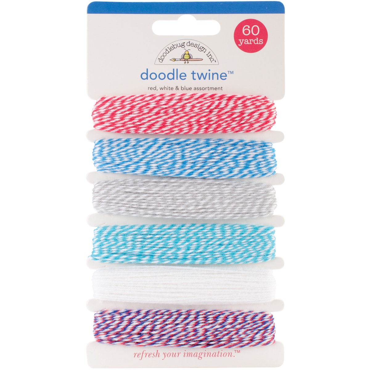 Stars And Stripes Red, White And Blue Doodle Twine 60 yard Assortment Pack