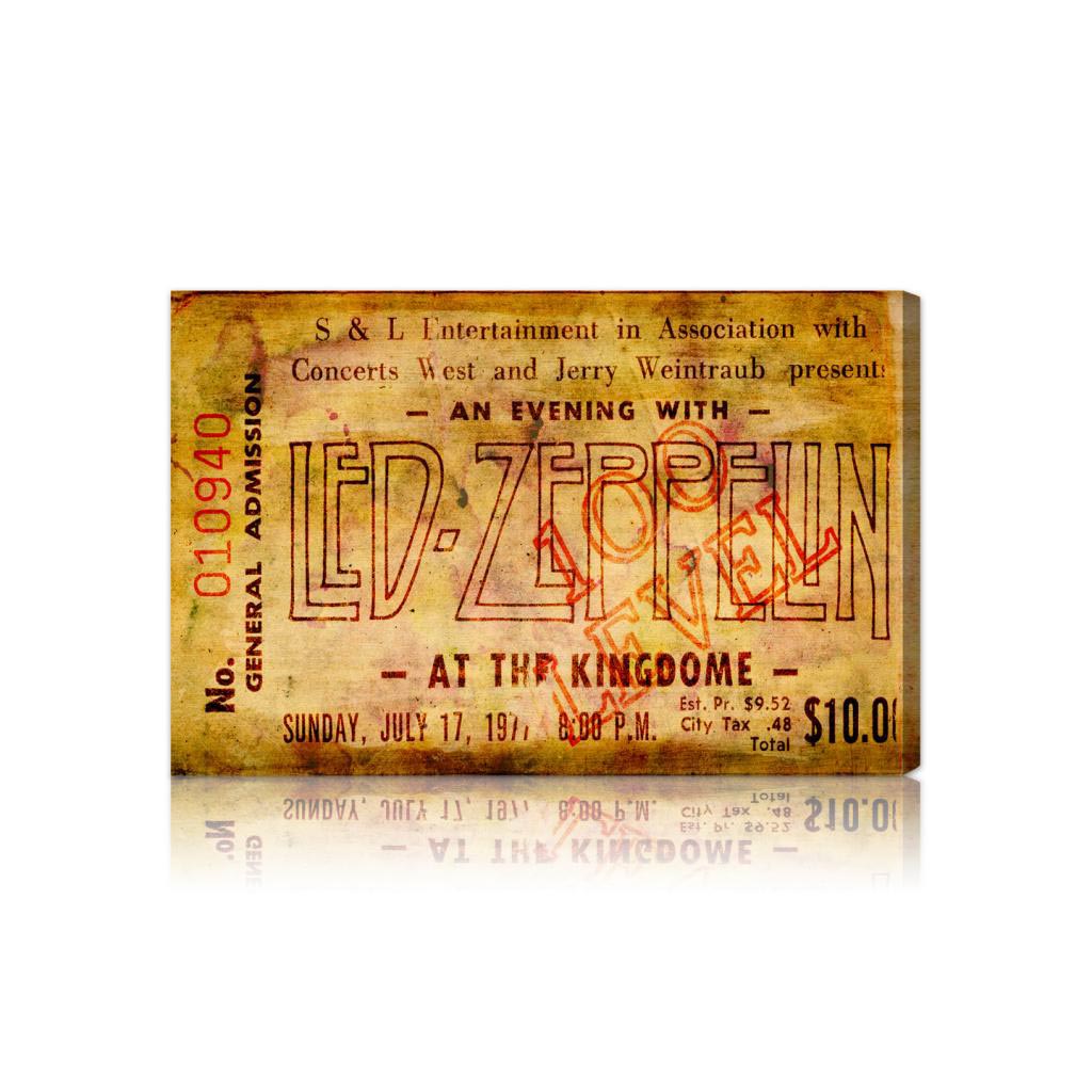 Led Zeppelin Concert Ticket Fine Art Canvas