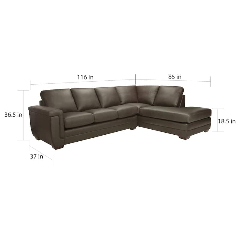 Porsche Top-grain Italian Leather Sectional Sofa - 36.5 x 116 x 37