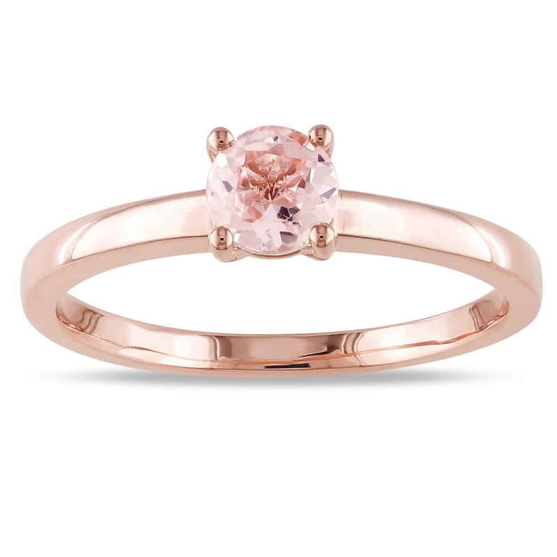 Miadora 10k Rose Gold Morganite Solitaire Ring - 5.5