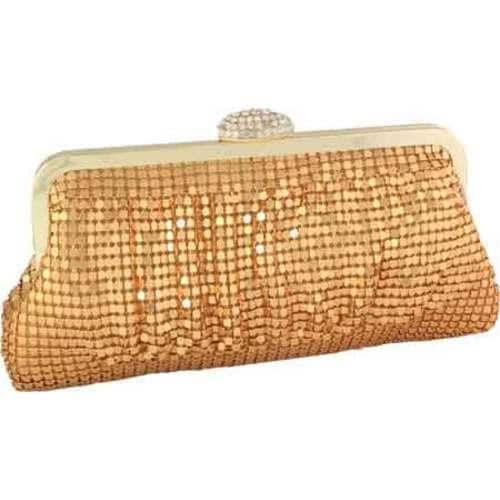 Womens J. Furmani 63223 Metal Mesh Clutch Gold