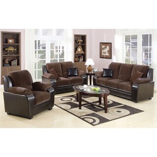 Shop Rosa Chocolate Brown 3-piece Sofa Set - Free Shipping Today ...