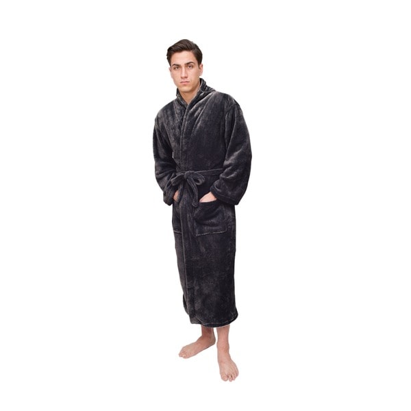 Charcoal Grey Mens Signature Plush Marshmallow Bathrobe