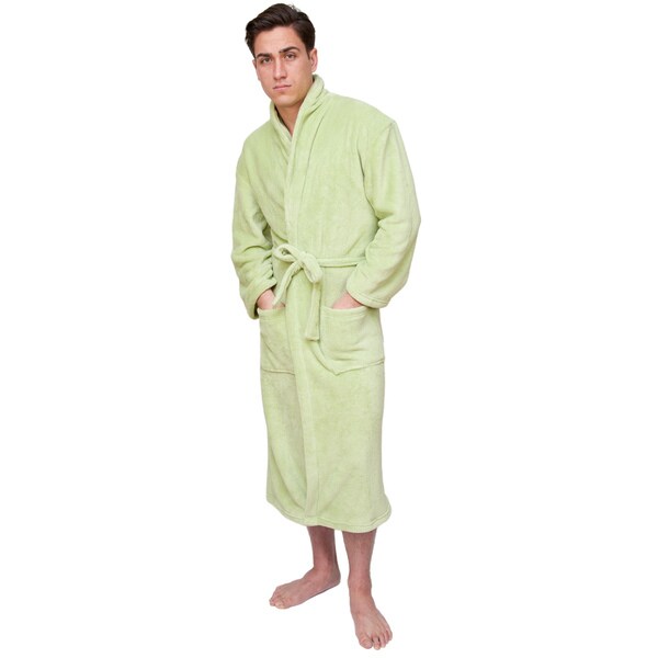 Light Green Men's Signature Plush Bathrobe