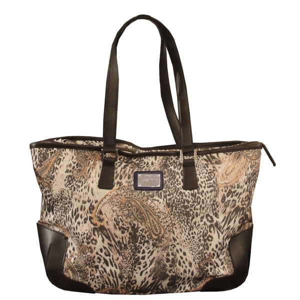 Adrienne Vittadini 18 Inch Paisley Weekenders Tan/Olive Laptop Travel Tote Adrienne Vittadini Tote Bags