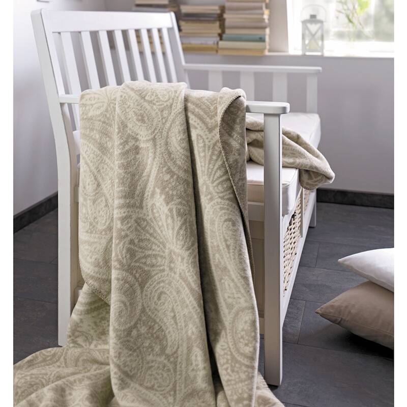 Sorrento Natural Paisley Oversize Throw