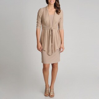 Download Shop R&M Richards Women's Mock 2-piece Metallic Sheer ...