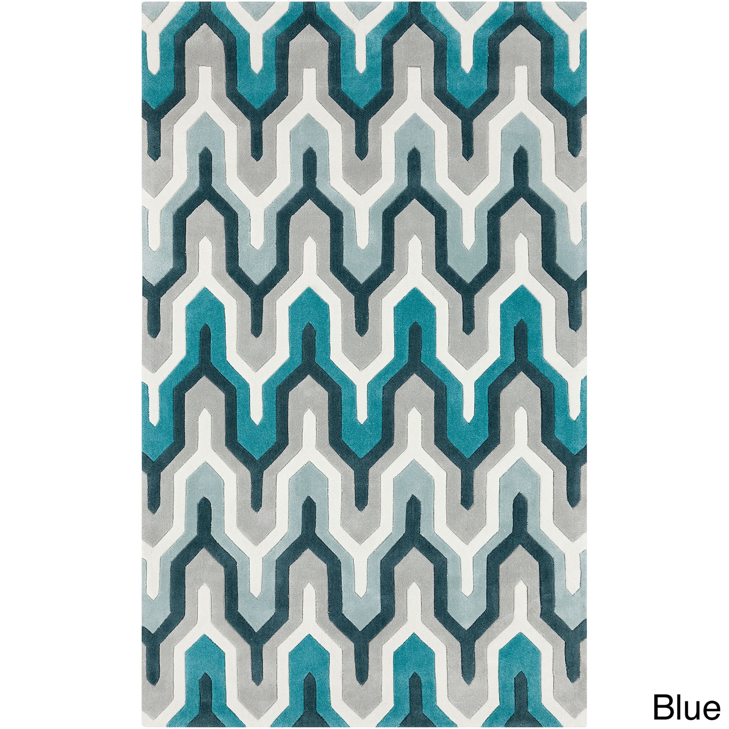 Hand tufted Contemporary Geometric Area Rug (8 X 11)