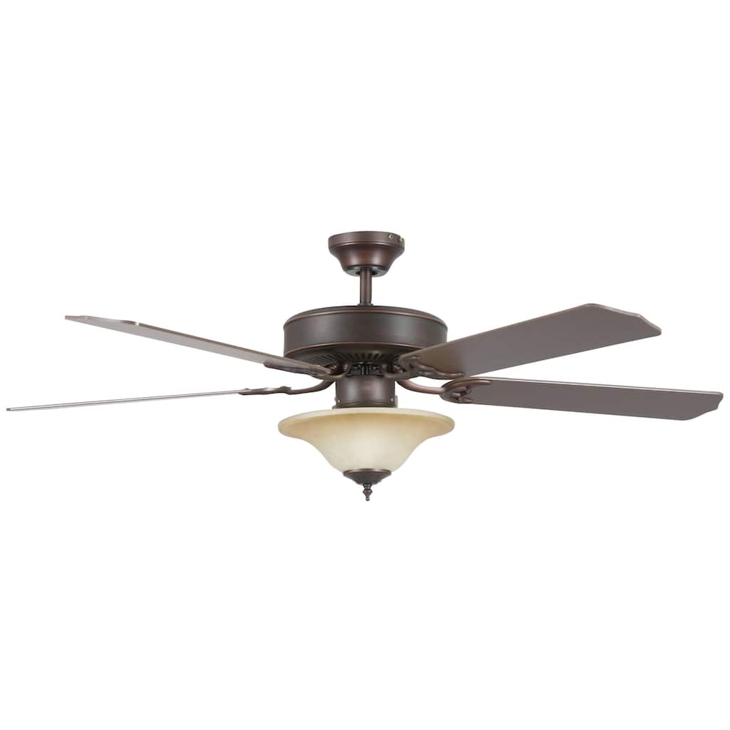 52 Inch Two Light Five Blade Ceiling Fan / Light Kit