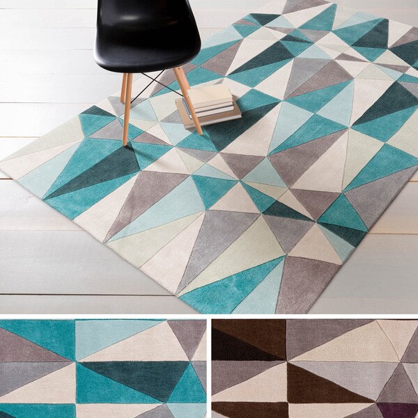 Hand-tufted Contemporary Geometric Area Rug (8' x 11') - 8' x 11'