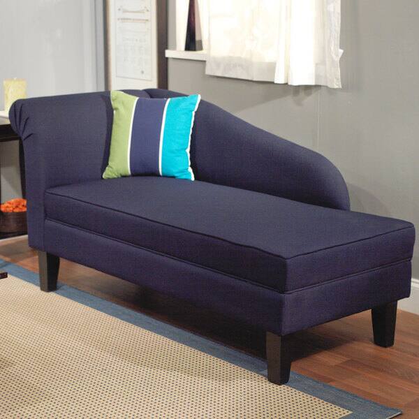 Simple Living Leena Indigo Blue Storage Chaise