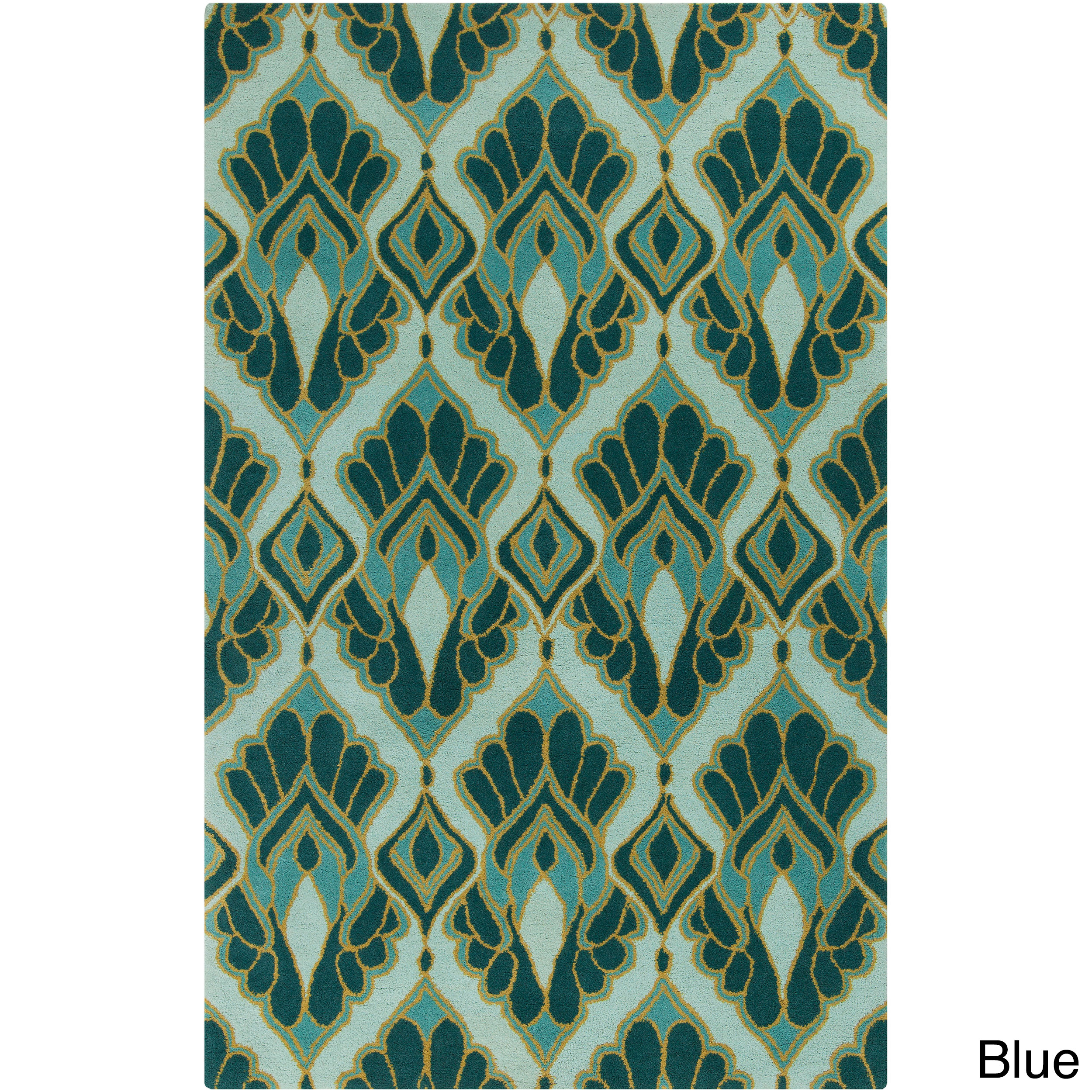 Surya Hand tufted Malene B Destinations Geometric Wool Rug (8 X 11) Blue Size 8 x 11