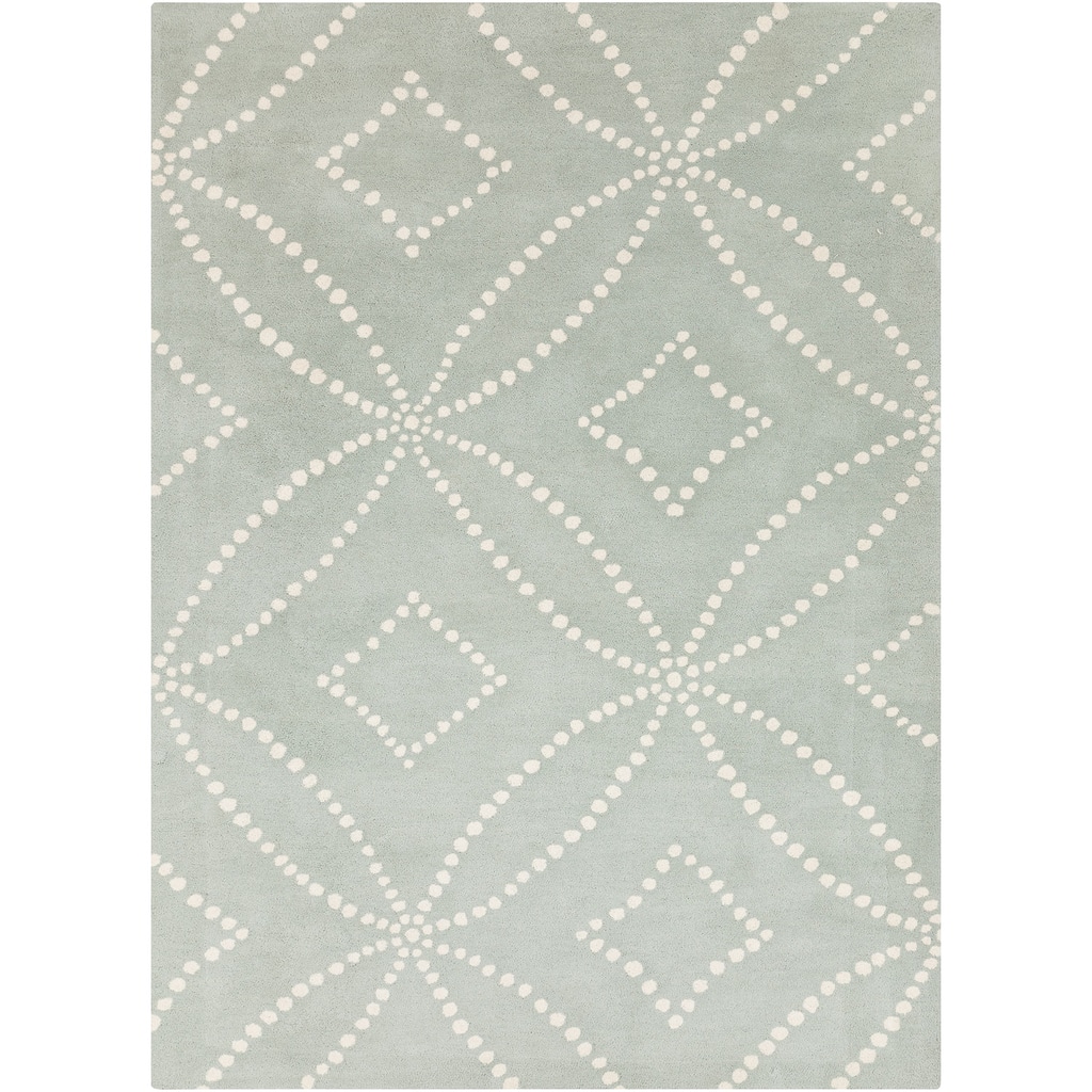 Hand-tufted Contemporary Grey Geometric Area Rug - 9' x 12'