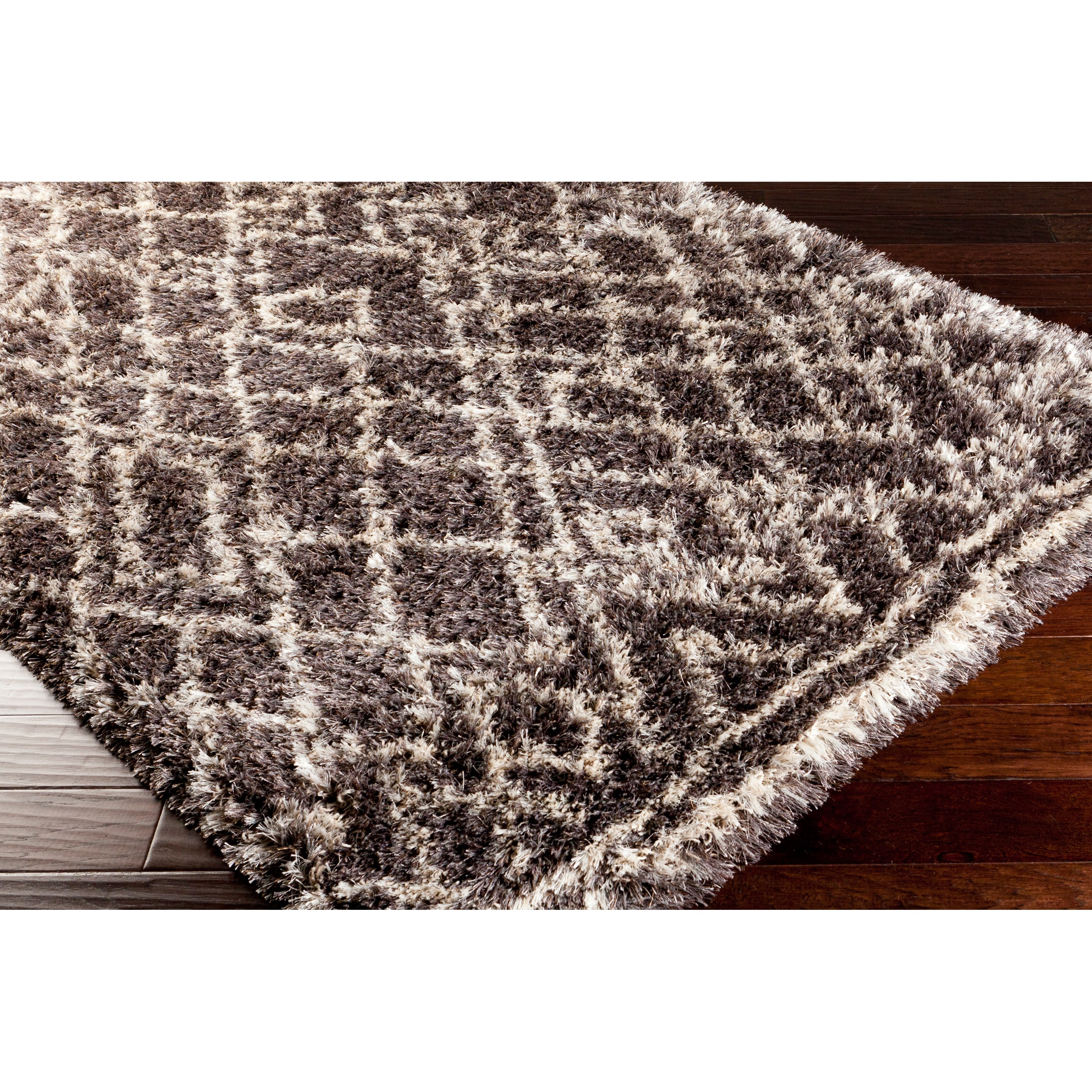 Hand woven Contemporary Grey Shag Rug (8 X 10)