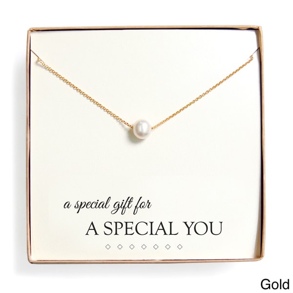 Shop 'Special Gift' Floating Freshwater Pearl Necklace Gift Set - On ...