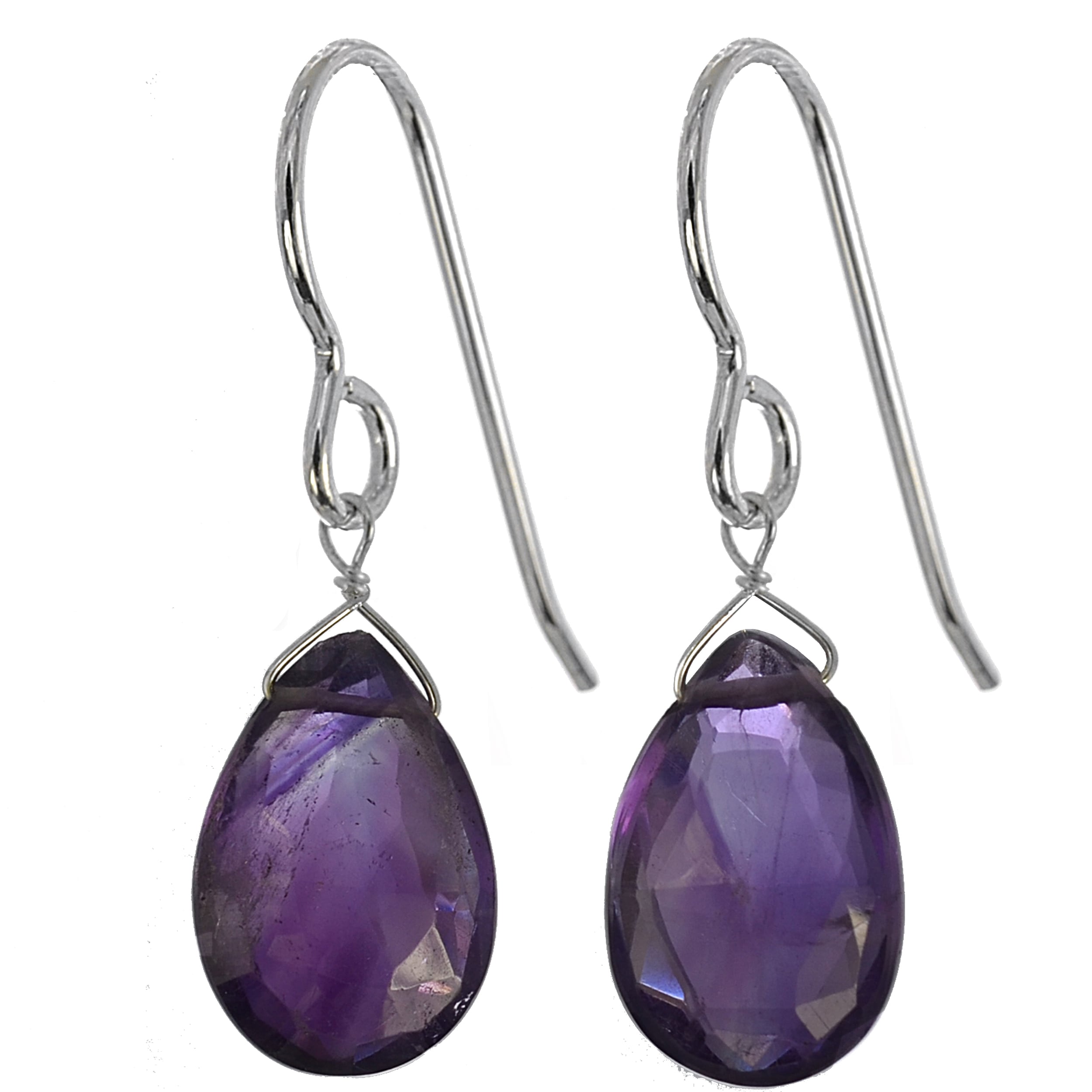 Ashanti African Purple Amethyst Sterling Silver Earrings (Sri Lanka