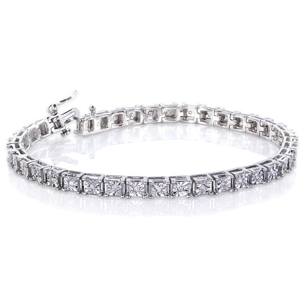 2ct Diamond Tennis Bracelet Sterling Silver (H I I2 I3)  