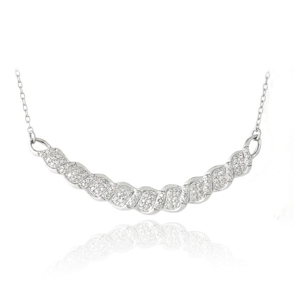 DB Designs Black or White Diamond Accent Bib Necklace DB Designs Diamond Necklaces